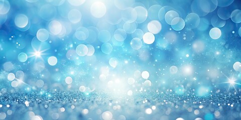 Wall Mural - Glitter light blue particles abstract background with bokeh effect, glitter, light blue, particles, abstract, background