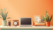 © seanzheng - generated illustration of modern workspace concept: laptop computer with blank display screen.