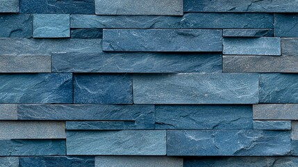 Poster - Seamless Blue Brick Wall Texture Background