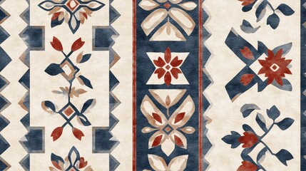Poster - Vintage Floral Seamless Pattern Design