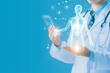 © ZaStock - A doctor demonstrates digital technology to project a holographic human figure in a clinical environment