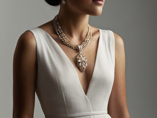 Diamond necklace, a timeless piece for brides seeking luxury and style.