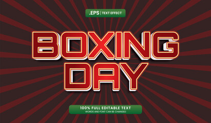 Wall Mural - design editable text effect, boxing day on brown striped background