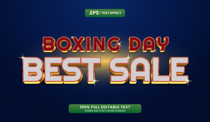 Wall Mural - Design editable text effect, Boxing Day text effect in gold and red