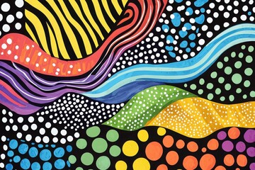 Poster - Vibrant abstract background with geometric patterns colorful waves and dynamic lines for creative design projects