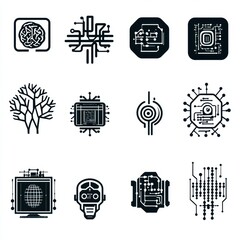 Poster - Abstract Technology and Circuit Illustrations Collection