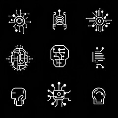 Fototapete - Abstract Circuit Board Illustrations on Black Background