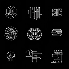Poster - Abstract Technology Icons for Digital Concepts
