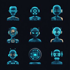 Poster - Futuristic Robot Avatar Designs for Digital Art