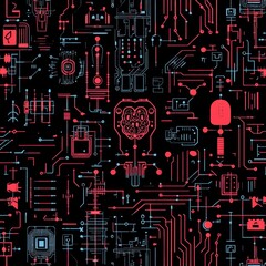 Poster - Abstract Circuit Board Technology Background Design