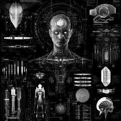 Poster - Futuristic Graphic Design of Human-AI Interaction