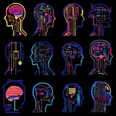 Poster - Abstract Profiles with Circuitry and Brain Illustrations