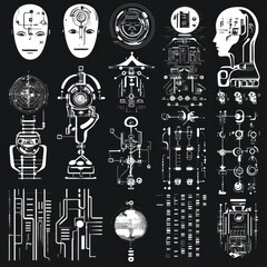 Poster - Futuristic Vector Illustrations of Robotics and Technology