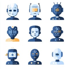 Poster - Diverse Robot Illustrations for Technology Concepts