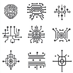 Poster - Abstract Circuitry and Brain Technology Concept Art