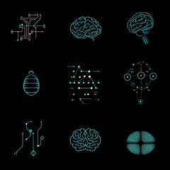 Poster - Futuristic Brain and Circuitry Visual Elements