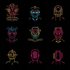 Poster - Futuristic Digital Portraits in Neon Style