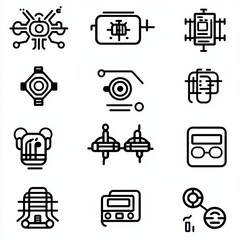 Poster - Abstract Technology Icons for Digital Design Projects