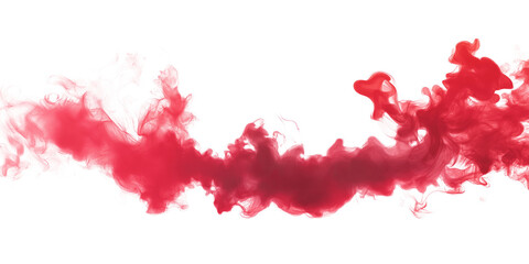 Aufkleber - Vibrant red ink splattered across isolated background. Thick, bold, scattered in various directions. Movement, energy, chaotic beauty. Slightly elevated angle, unique perspective. Red, white contrast,