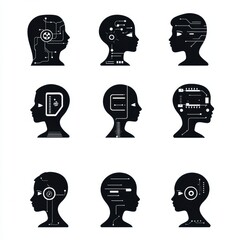 Poster - Digital Profiles with Technology Icons and Designs