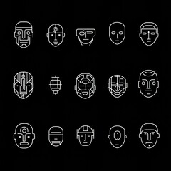 Poster - Abstract Line Art of Diverse Human Faces