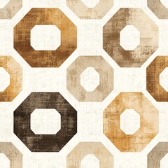 Poster - Retro Diamonds and Hexagons Pattern Design
