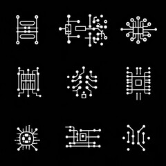 Poster - Abstract Circuit Patterns on Black Background