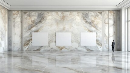 Poster - Modern Art Gallery with Empty Canvases and Elegant Design