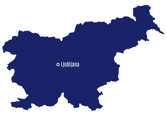 Wall Mural - silhouette map of slovenia with country capitals