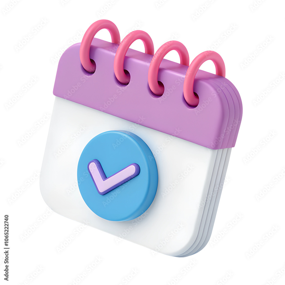 3D calendar icon with a minimalist Isolated on transparent background ...