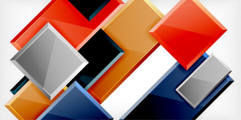 Poster - Square shape color abstract geometry. Vector Illustration For Wallpaper, Banner, Background, Card, Book Illustration, landing page
