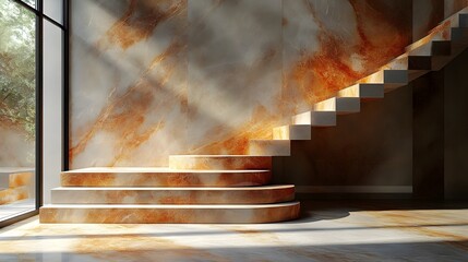 Poster - Stylish and Refined Marble Podium Showcased in a Pristine Minimalist Presentation Space with a Blank Background Ideal for Highlighting Product Displays Awards or Ceremonial Stages