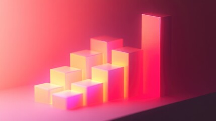 Poster - Colorful Abstract Bar Graph with Soft Lighting Effects