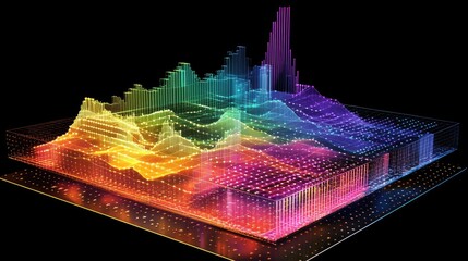 Poster - Vibrant Sound Wave Visualization in 3D Format