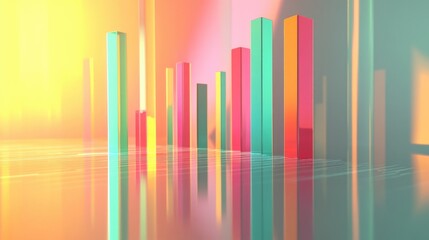 Poster - Colorful Abstract Bar Graph in Modern Style