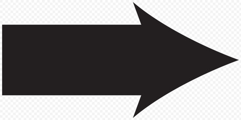 Poster -  Straight long arrow icon. black long arrow pointing to right site in isolated background eps 10.