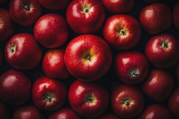 Lots of red apples. Tasty and juicy. Background of apples