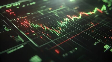Poster - Abstract Financial Data Visualization Background