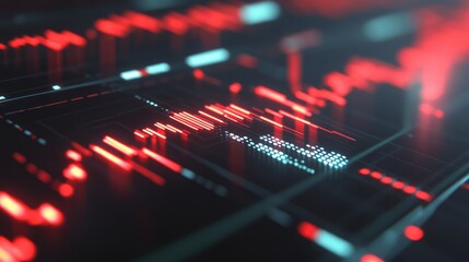 Poster - Abstract Data Visualization with Red and Blue Elements