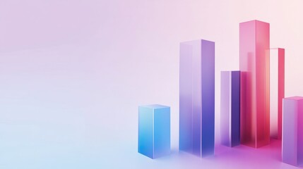 Poster - Abstract Colorful Bar Graphs on Soft Background