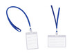 © Narek - Identification card badge, employee ID. Vertical and horizontal badge for identifying employees in companies, seminars, trainings, presentations and other events. Flat vector illustration isolated