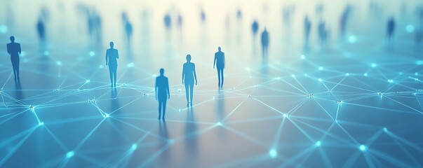 Aufkleber - A modern illustration of interconnected nodes and people