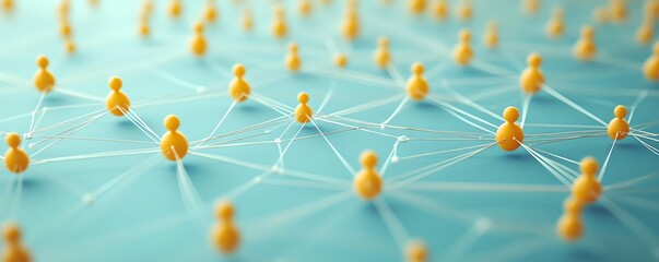 Aufkleber - A modern illustration of interconnected nodes and people