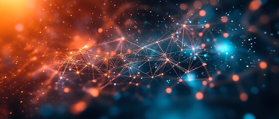 Fototapete - Illustration of a complex network of individuals connected by lines