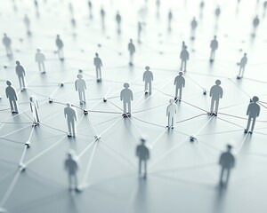 Fototapete - Simple graphic of interconnected people in an online network