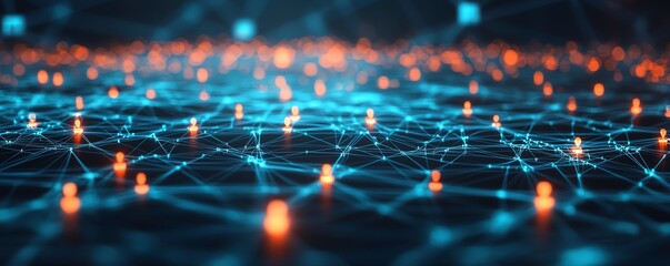 Fototapete - Simple yet impactful illustration of an online network with interconnected people