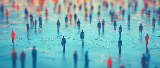 Poster - Vibrant depiction of interconnected individuals and nodes representing technology networks