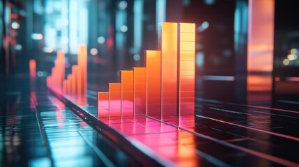 Poster - Colorful 3D Bar Graph in Modern Digital Setting