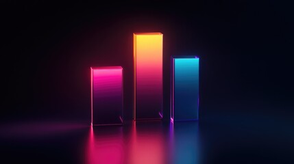 Poster - Vibrant Abstract Colorful 3D Bar Graph Design