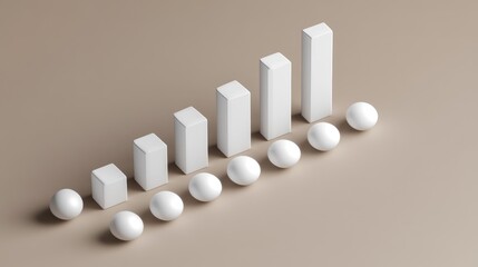Poster - Simple White Shapes for Business Presentation or Design